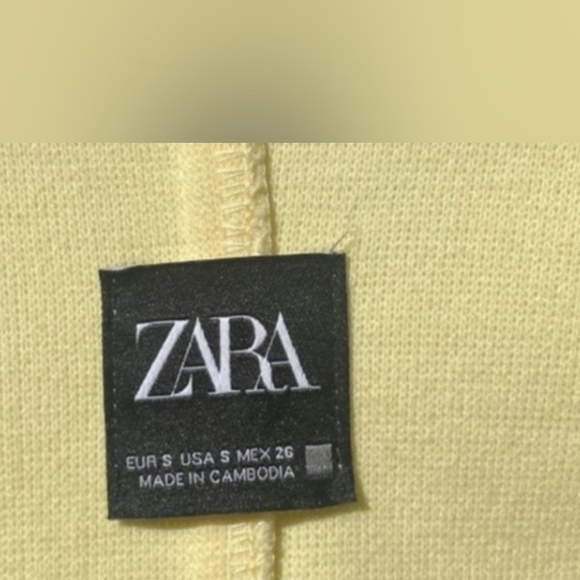 Small Zara Yellow Cream Open-Front Trench Coat - Picture 5 of 5
